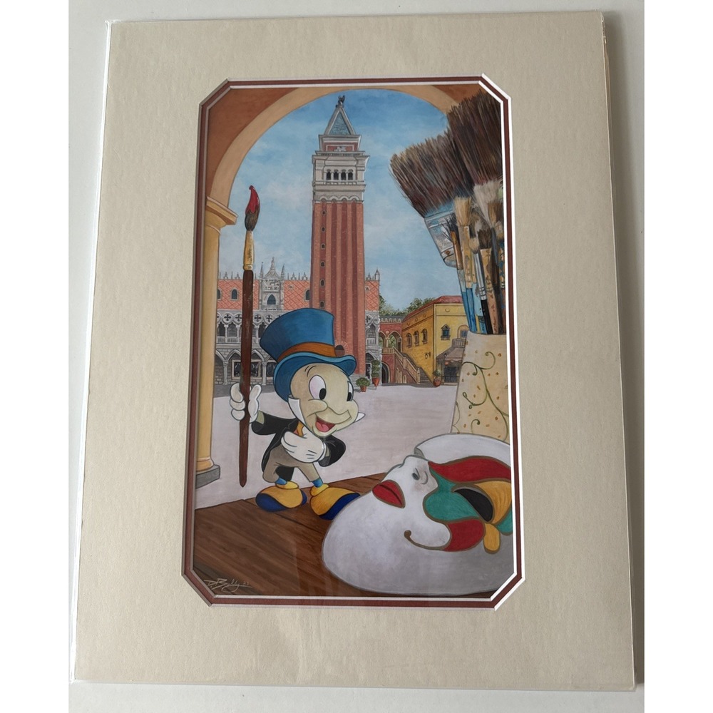 2025 Disney Parks Doug Bolly Jiminy Cricket Matte Print That'll Do‎ It! 14x18"
